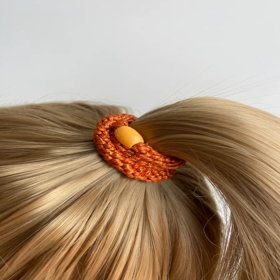 Hair Ties Orange Glitter - المرن