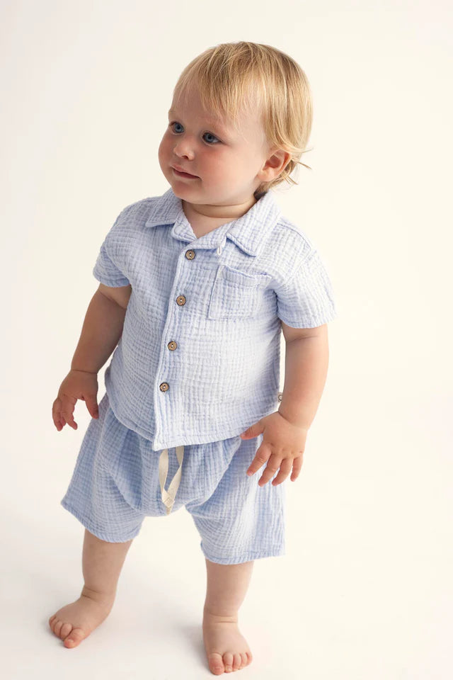 Shirt Baby Boy Abel Sky Blue - ملابس