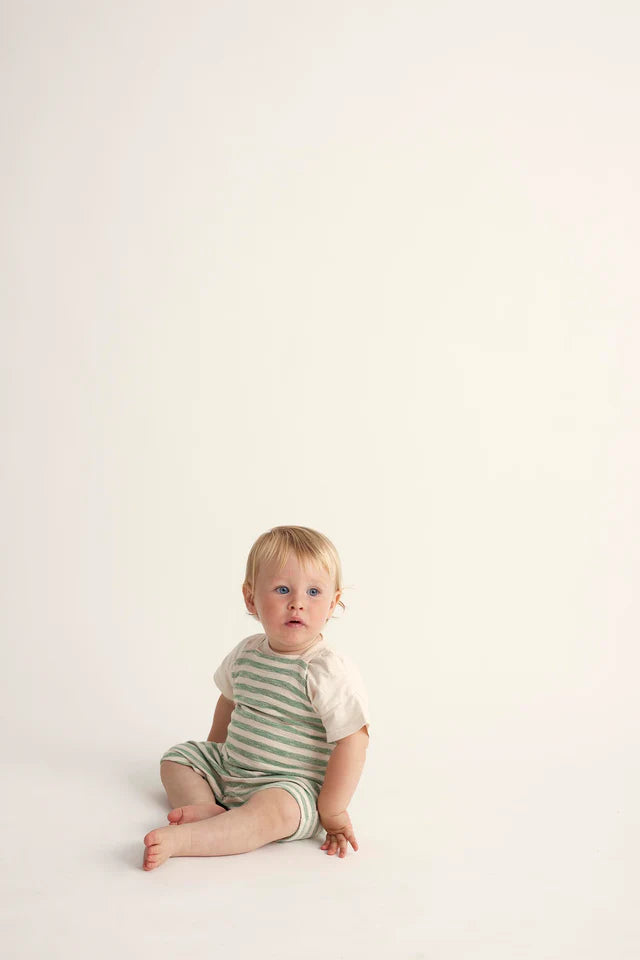 Overall Baby Boy Leo Striped Green - ملابس