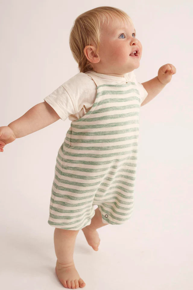 Overall Baby Boy Leo Striped Green - ملابس