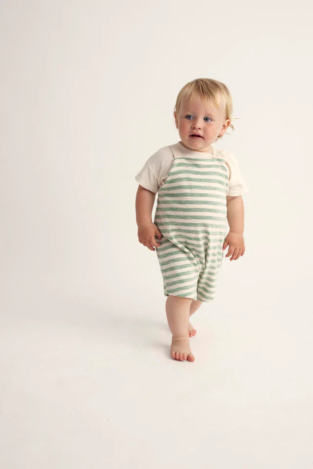 Overall Baby Boy Leo Striped Green - ملابس