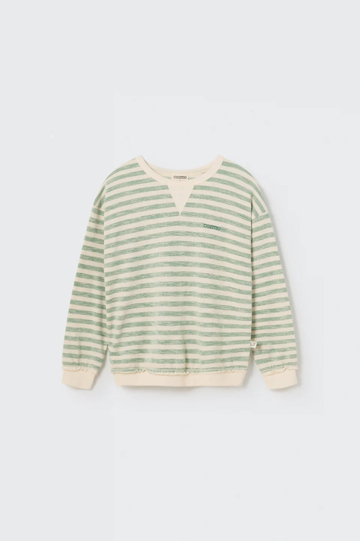 Sweatshirt Boy Thiago Stripes Green - ملابس