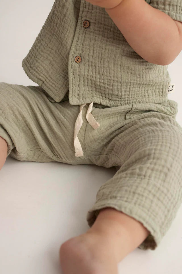 Trousers Baby Boy Mario Frosty Green - ملابس