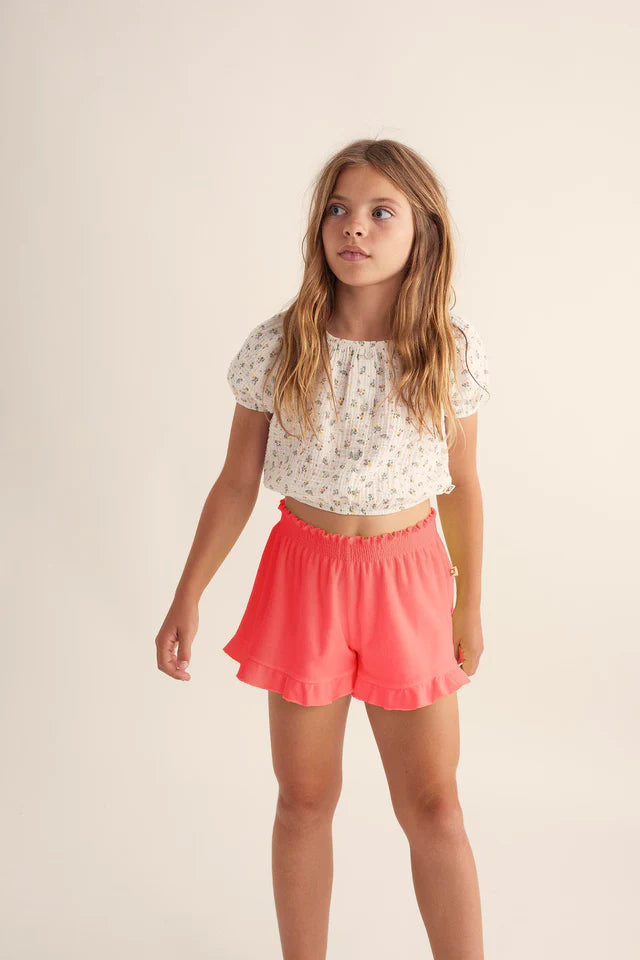 Shorts Girl Louise Neon Coral - ملابس