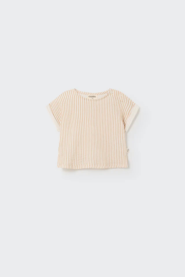 Top Baby Boy Hannes Stripe Coffee - ملابس