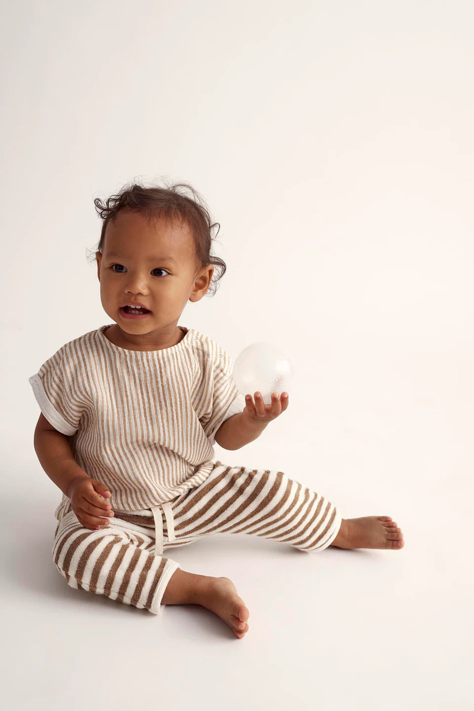 Top Baby Boy Hannes Stripe Coffee - ملابس