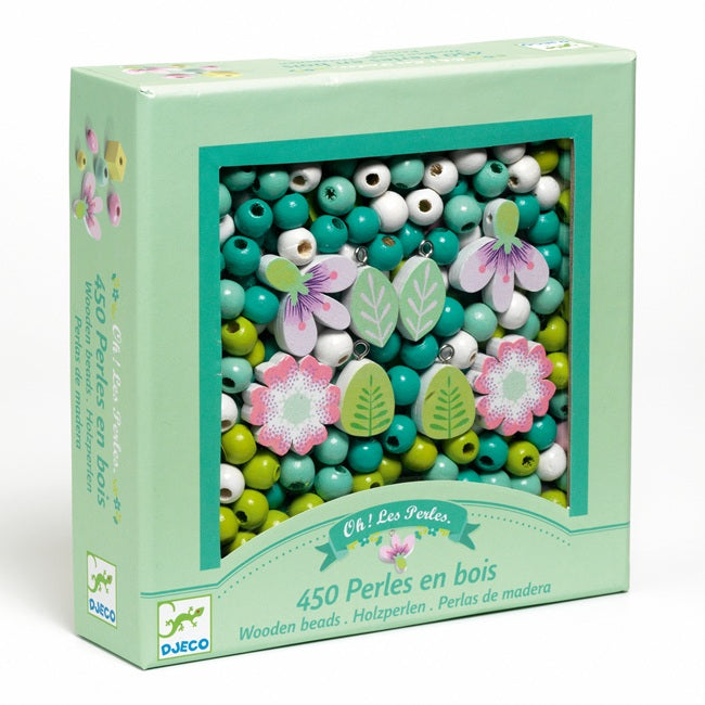 Wooden Bead Kit - Leaves And Flowers - ألعاب الأطفال