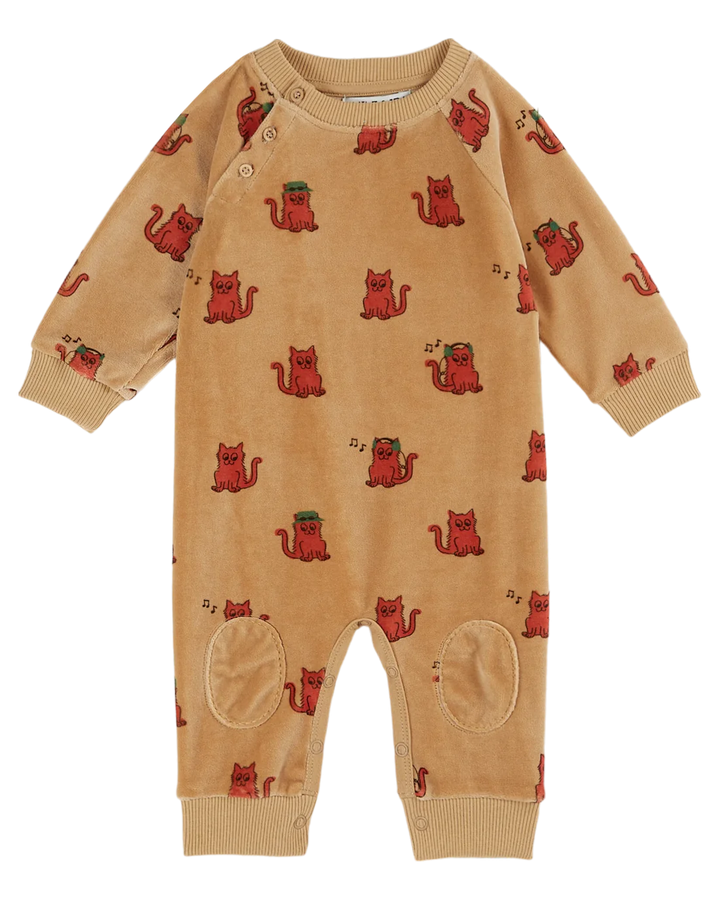 Jumpsuit Baby Boy Velvet Acajou Cool Cat - قصيرة