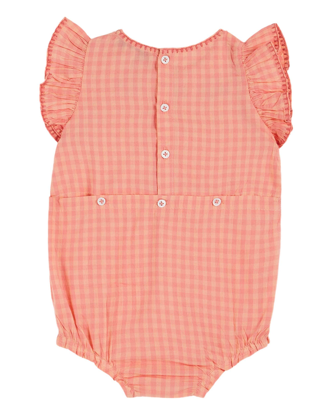 Overall Baby Girl Gingham Pivoine - قصيرة