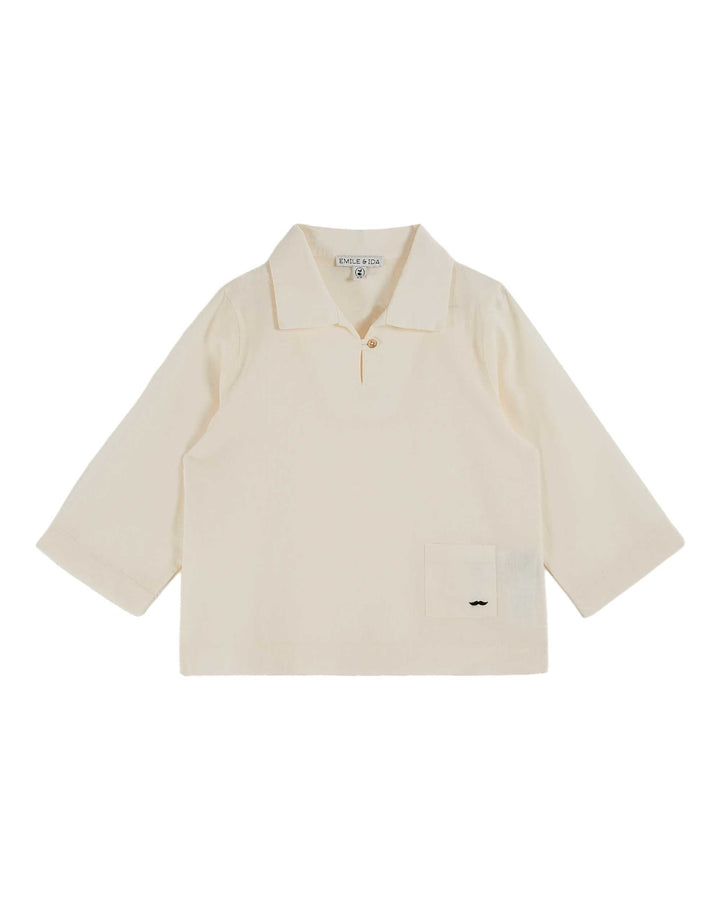 Shirt Boy Linen Cream - قصيرة