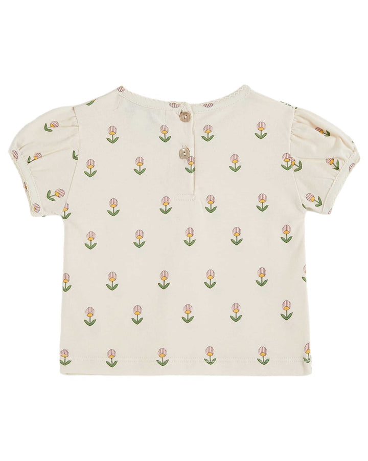 T-Shirt Baby Girl Fleurs Douce - قصيرة