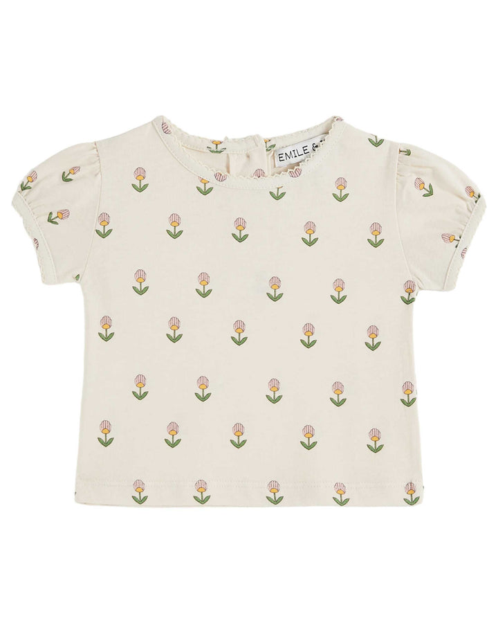 T-Shirt Baby Girl Fleurs Douce - قصيرة