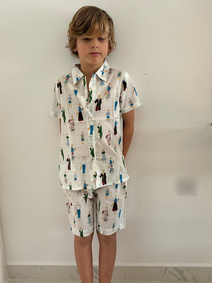 Kids Pyjama Fox Print - ملابس سباحة