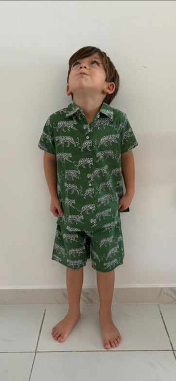 Kids Pyjama Green Leo - ملابس سباحة