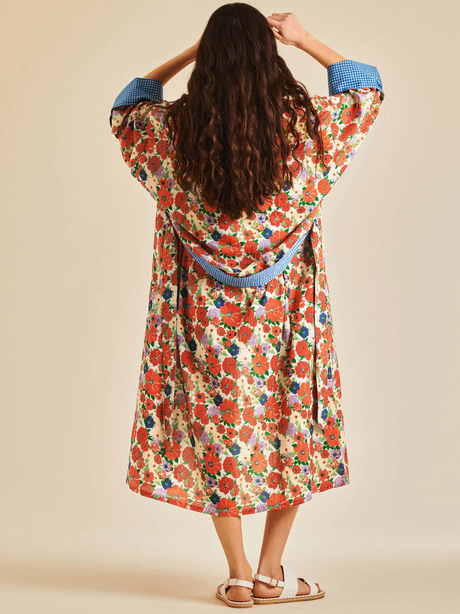 Women Long Kimono Spring Flower - ملابس سباحة