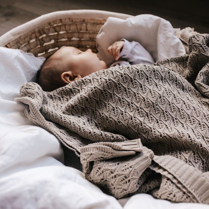 Blanket Openwork Bamboo/Cotton - Beige - قماط