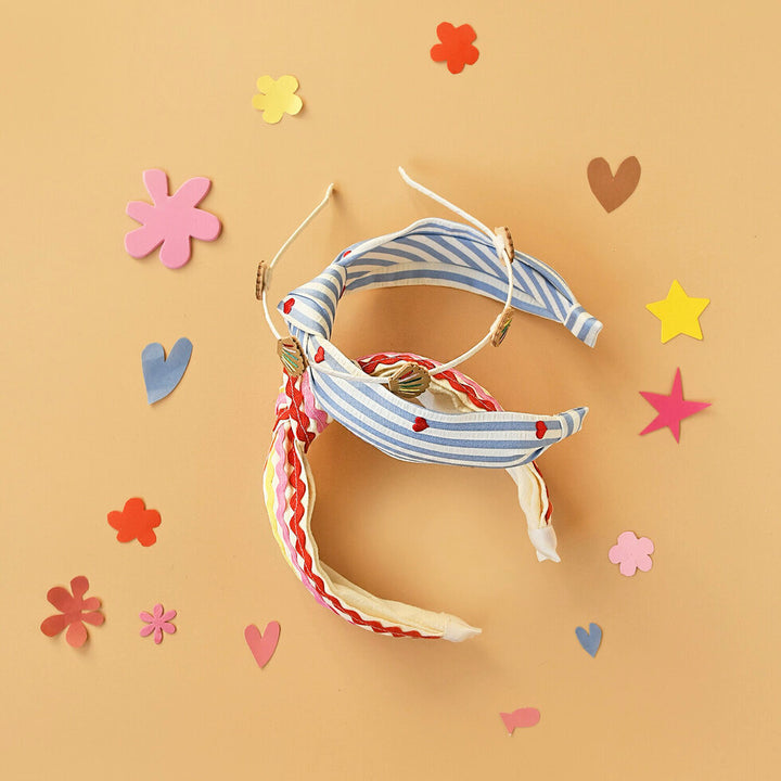 Stripy Heart Knotted Headband - مستلزمات