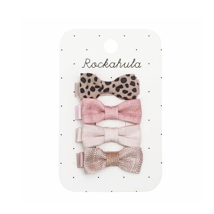 Leopard Mini Bow Clip Set - مستلزمات