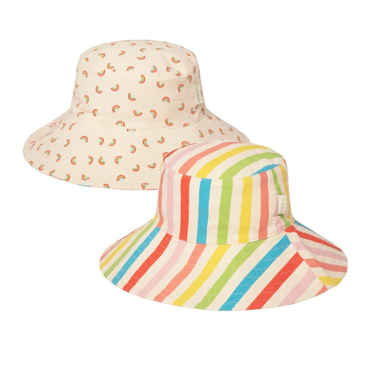 Rainbow Stripe Reversible Sun Hat - قبعة