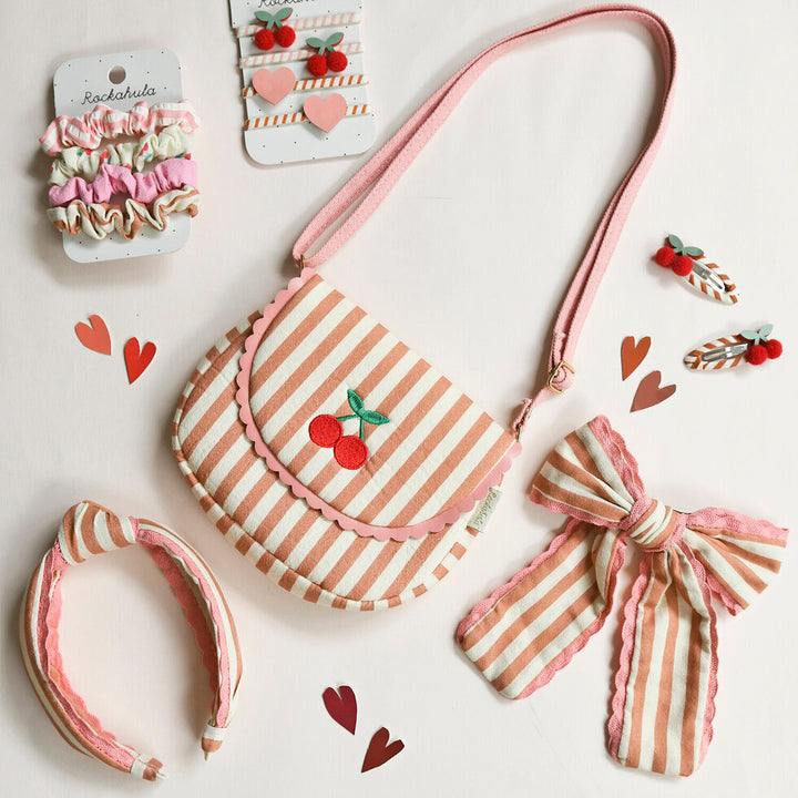 Stripy Cherry Scallop Bag - مستلزمات