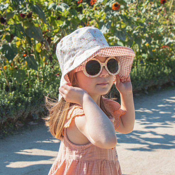 Tiny Blossom Pleated Reversible Sun Hat - قبعة