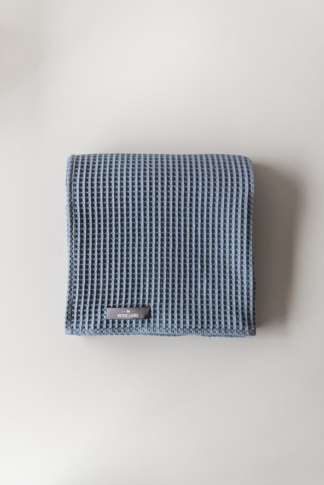 Blanket Cotton Waffle Dusty Blue - قماط