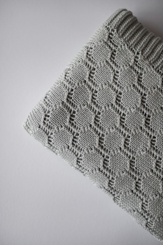 Blanket Openwork Bamboo/Cotton - Grey - قماط