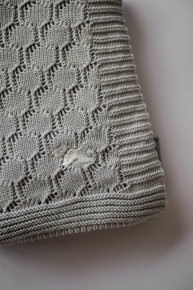 Blanket Openwork Bamboo/Cotton - Grey - قماط